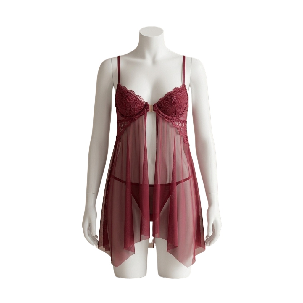 Babydoll Chemise Night - Camisón de encaje para mujer, estilo